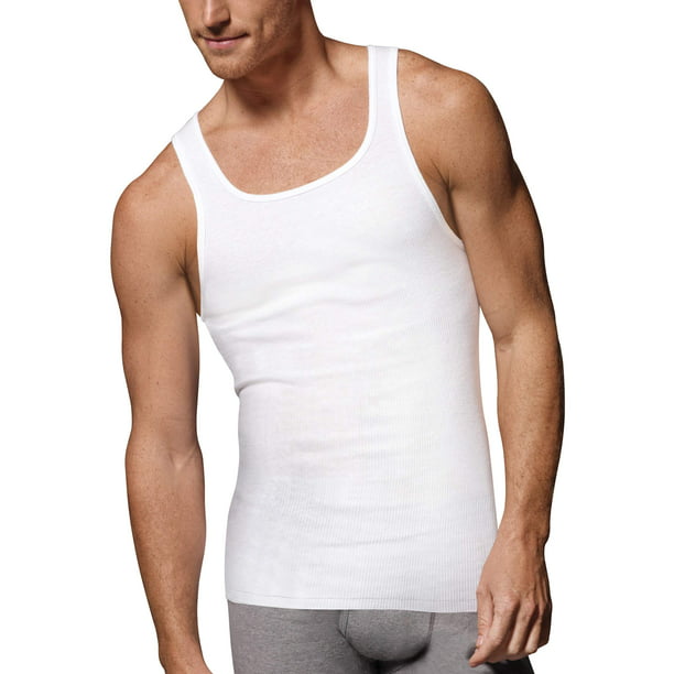 Hanes Men's White Cotton tagless A-shirts 3-Pack 3XL tank undershirts